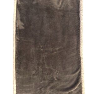 Ugg Soft Gray pillow cover with zipper closure with Cream Trim